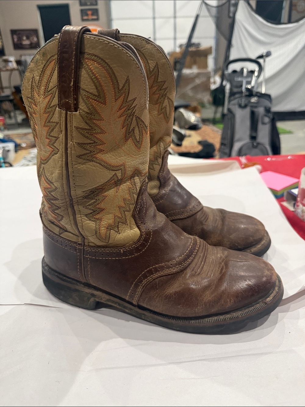 Justin Boots Brown and Tan Western Riding Boots